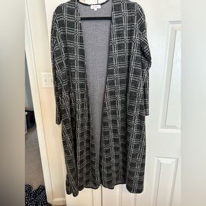 LuLaRoe Gray Plaid Sarah Cardigan
